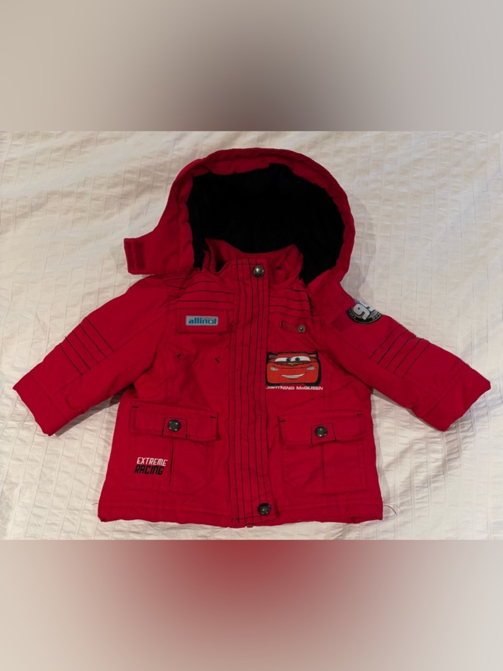 Disney Cars Baby Boys Red Lightning McQueen Graphics Winter Coat Size 6-12M